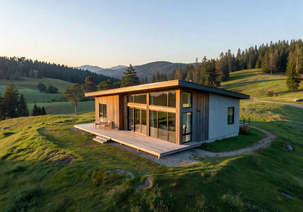 Completed modular home in a beautiful natural landscape ready for living